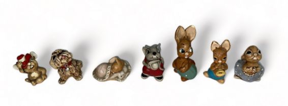 Pendelfin - a range of seven figures to include father mouse, "Robert", "Phumf" and others.