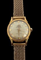 Omega- A gents Omega 1950s Constellation Automatic Chronometer pie pan watch. Champagne dial and