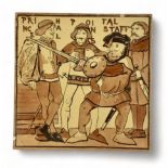 Copeland, late 19th Century single Shakespeare series tile, Prince Hal Poins Fal Staff tile