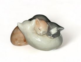 Royal Copenhagen, Felix, Fuzzy & Fleur, Cats Royal Copenhagen figurine, number 684, stamped Royal