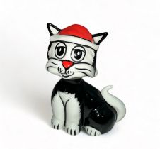 Lorna Bailey, Christmas Cat, limited edition number 21/25. Signed Lorna Bailey to base. Height 11cm.