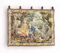 Marc Waymel, ‘Jardim D’Amour’ by Marc Waymel for Franklin Mint large French wall hanging tapestry