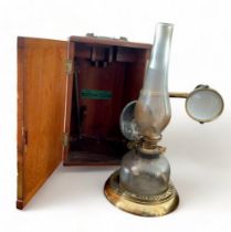 Collins Bockett Microscope Lamp, a boxed late 19th Century Collins Bockett Microsope Lamp,