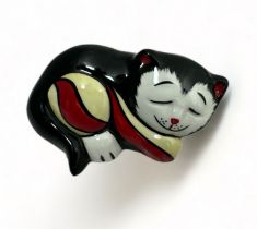 Lorna Bailey, Sleeping Cat ceramic figurine. Limited edition 4/4, signed Lorna Bailey to base.