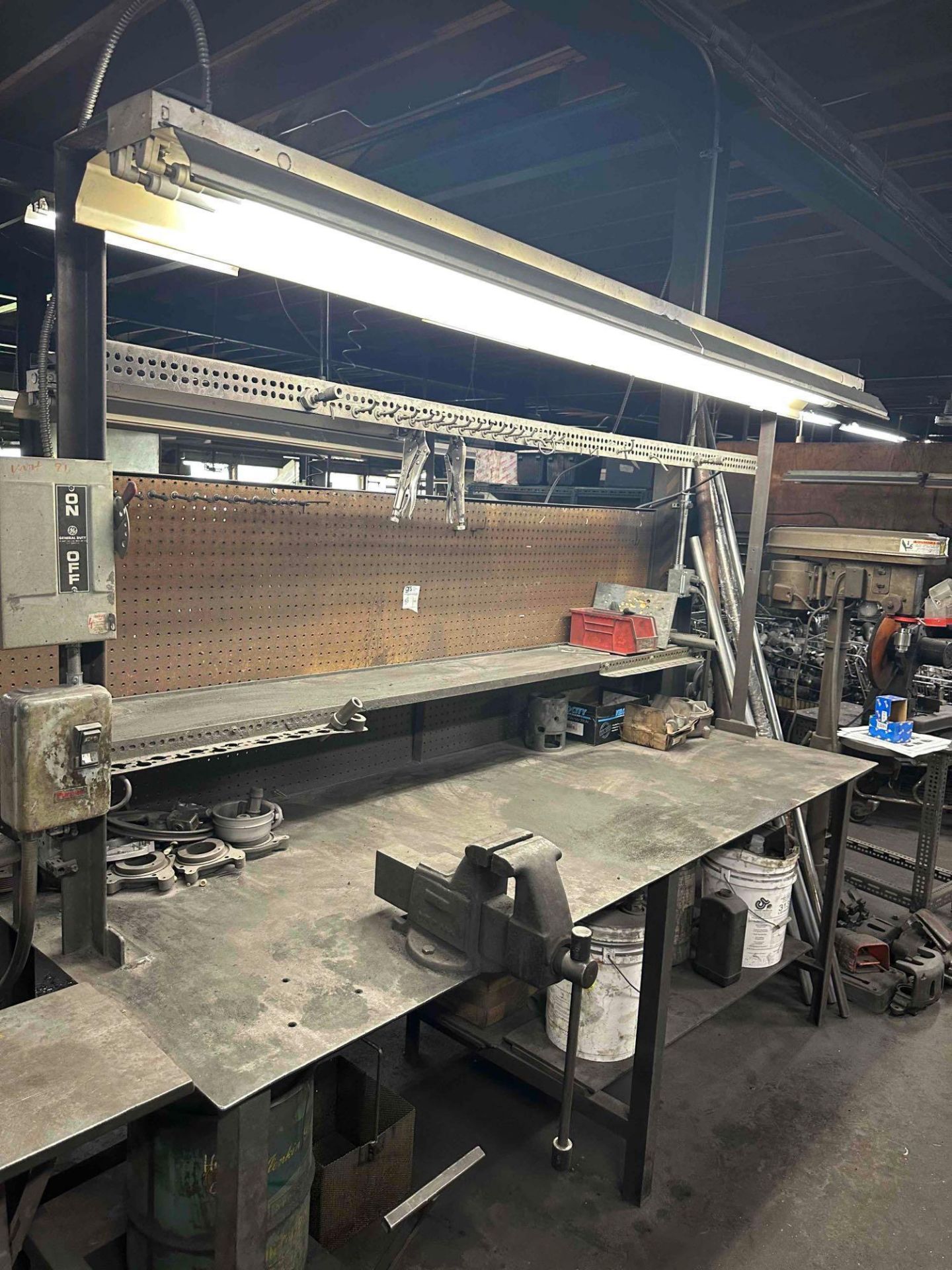 Steel Work Table w/ Work Lights