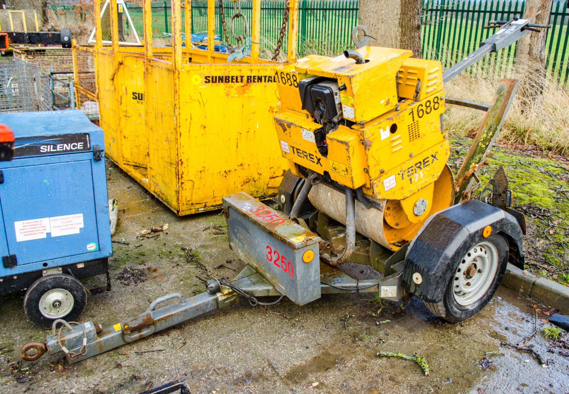 Benford MBR71 diesel driven pedestrian roller/breaker c/w trailer 1688, 3250