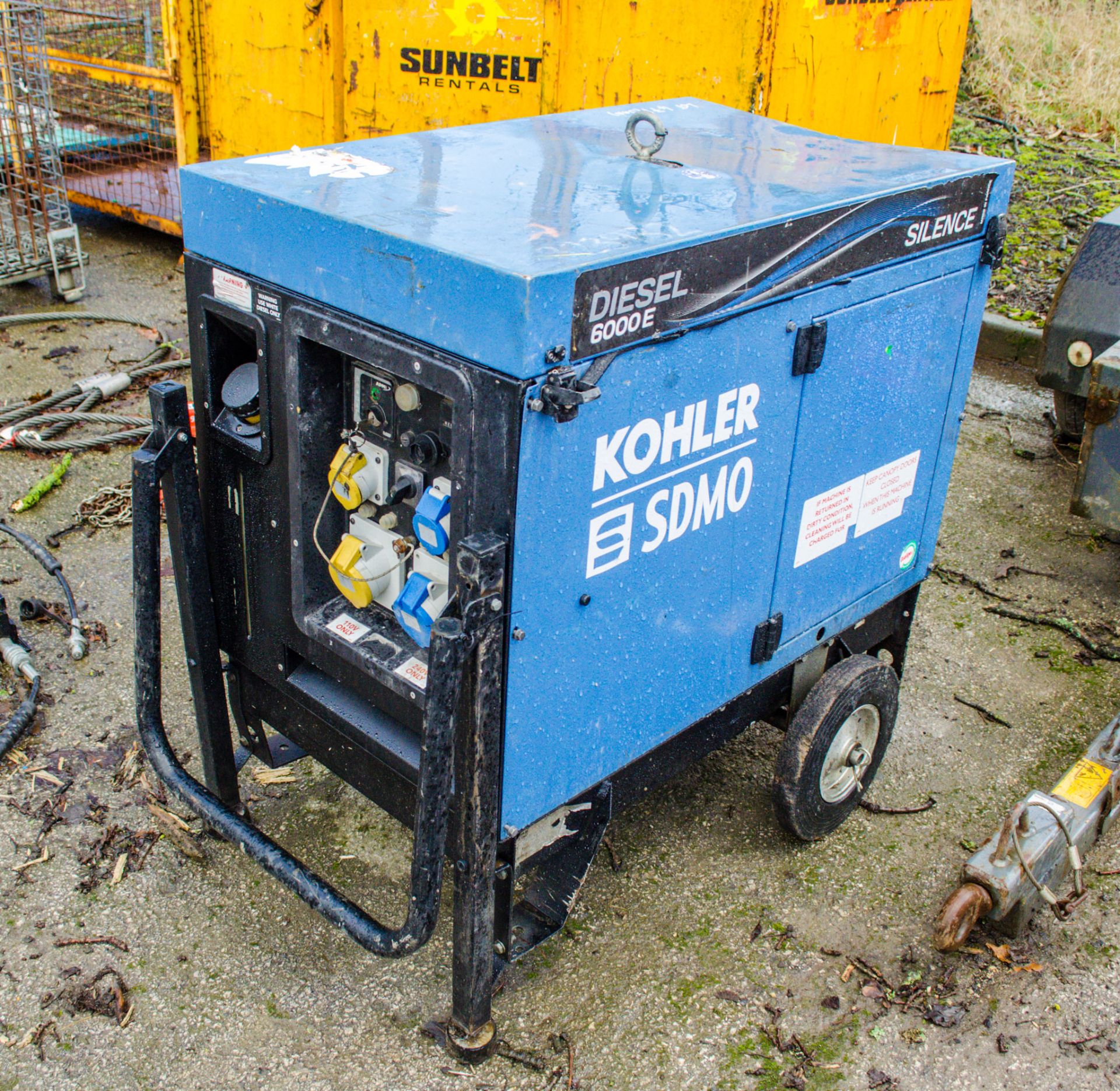 SDMO 6000E 6 kva diesel driven generator Recorded hours: 2162 A823932