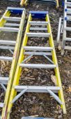 Clow 6 tread glass fibre framed aluminium step ladder A1105238