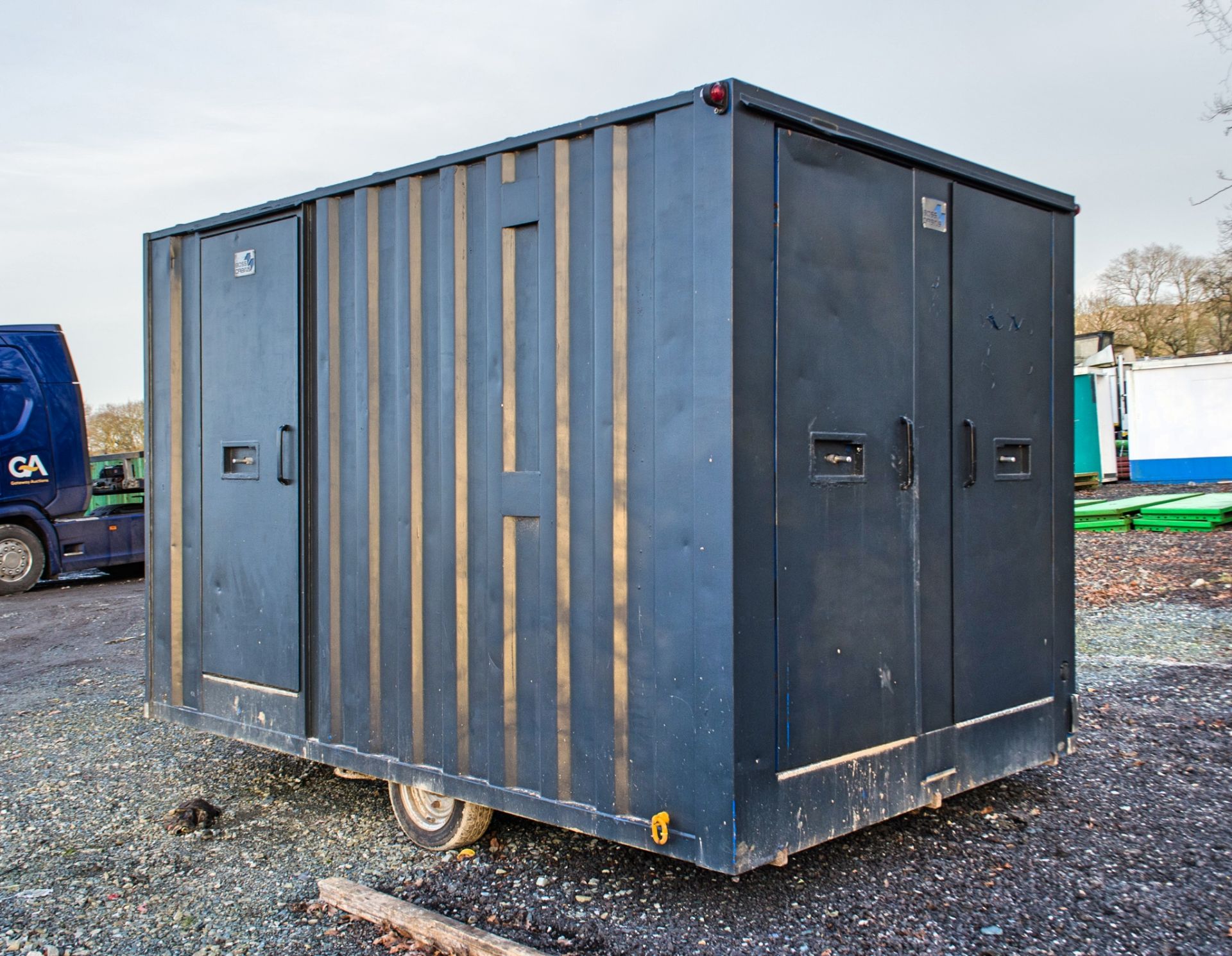 Boss Cabins 12 ft x 8 ft steel anti-vandal mobile welfare site unit Comprising of: Canteen area, - Image 4 of 11