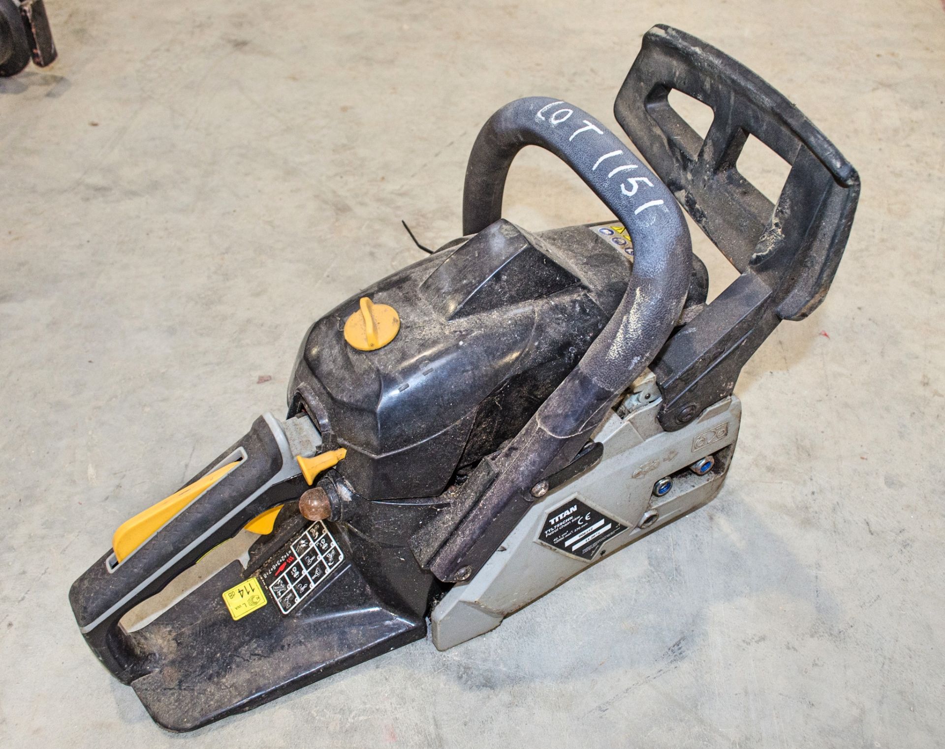 Titan petrol driven chain saw for spares ** Parts missing ** - Image 2 of 2