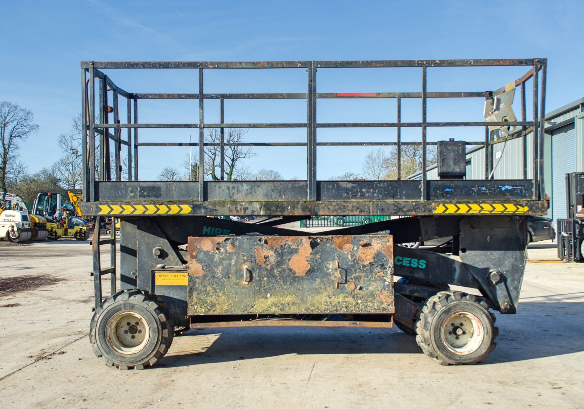 Upright SL-26 diesel driven/battery scissor lift access platform S/N: 10587 ** Batteries - Image 5 of 12