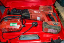 Hilti WSR1250 PE 22v cordless reciprocating saw c/w 2 batteries, charger and carry case RS257