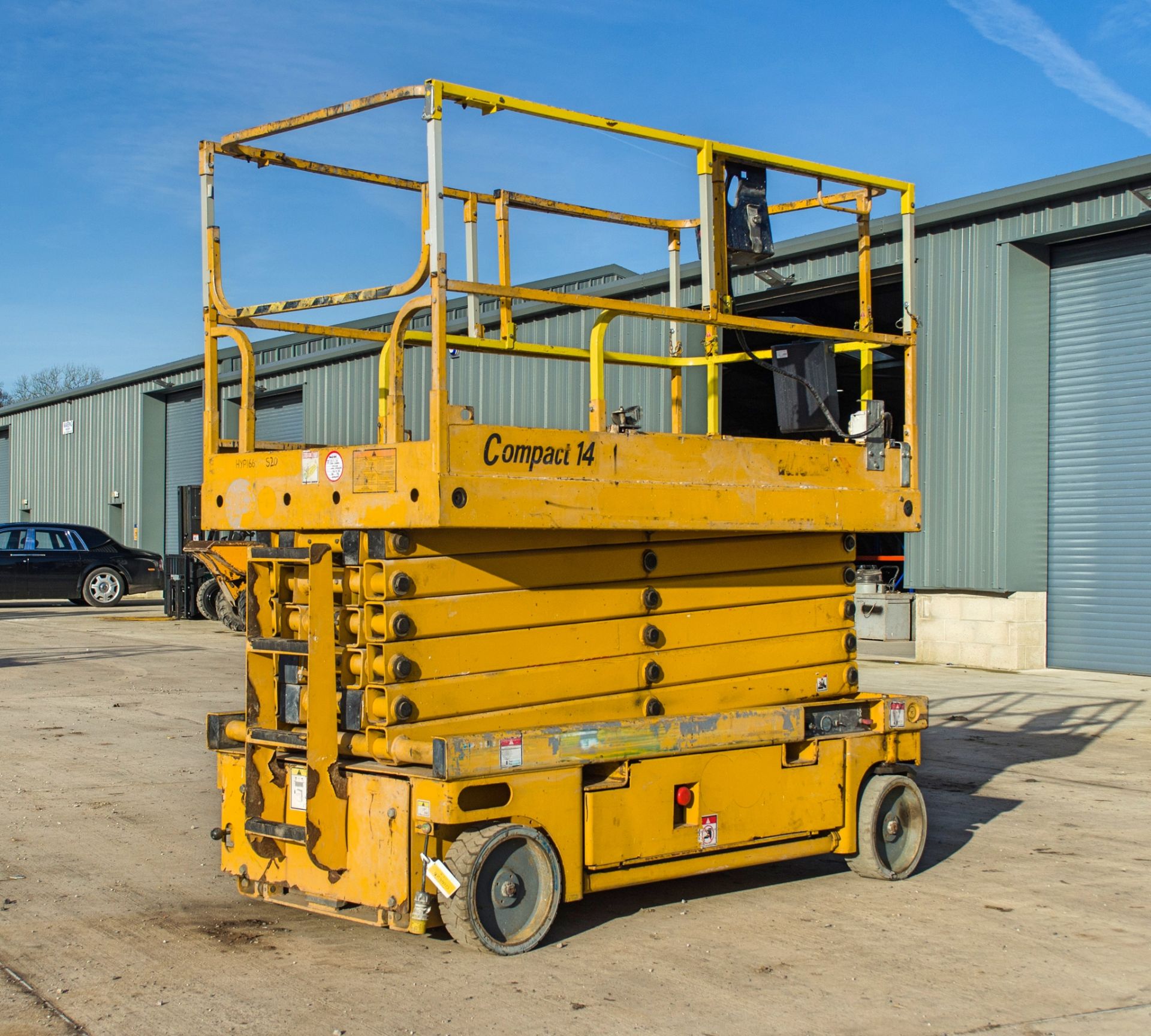 Haulotte Compact 14 battery electric scissor lift access platform Year: 2011 S/N: CE144393 - Image 3 of 12