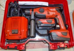 Hilti TE2 A22 22v cordless SDS rotary hammer drill c/w 2 - batteries, charger & carry case EXP2573
