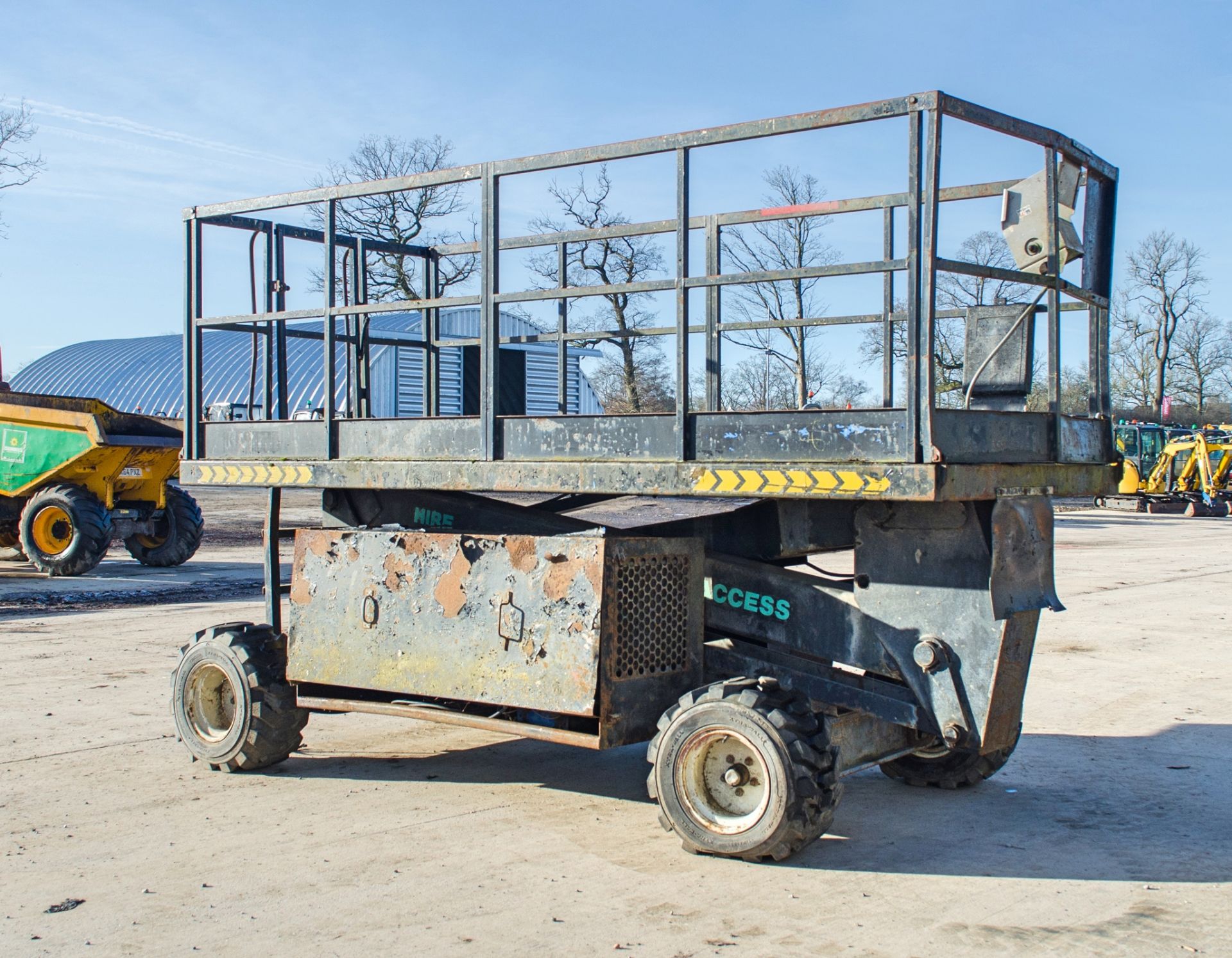 Upright SL-26 diesel driven/battery scissor lift access platform S/N: 10587 ** Batteries - Image 4 of 12