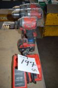 2 - Milwaukee drills, Milwaukee screwdriver c/w charger and 3 batteries ** No VAT on hammer price