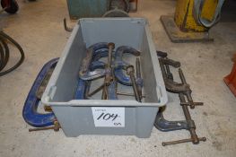 10 - various G clamps ** No VAT on hammer price but VAT will be charged on the buyer's premium **