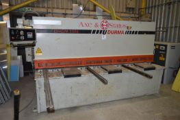 Durma hydraulic guillotine Type: DHGM 2506 c/w backstop, pneumatic sheet support and controls