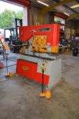 Morgan Rushworth twin operated hydraulic steelworker c/w quantity of punches Model: HST 70 Capacity: