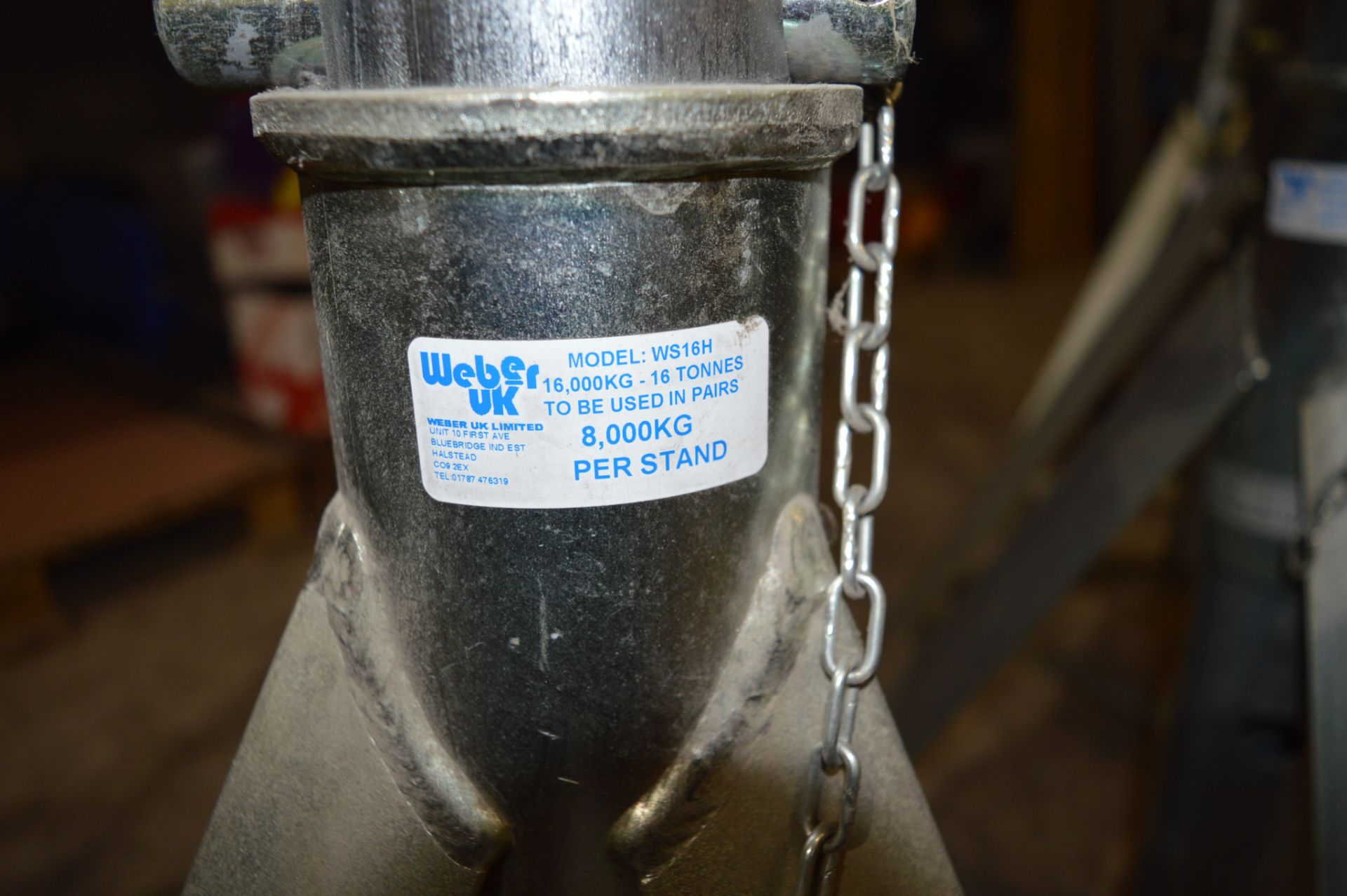 Pair of Weber axle stands 8,000kg capacity per stand Type: WS16H Closed height: approx. 800mm ** - Image 3 of 3