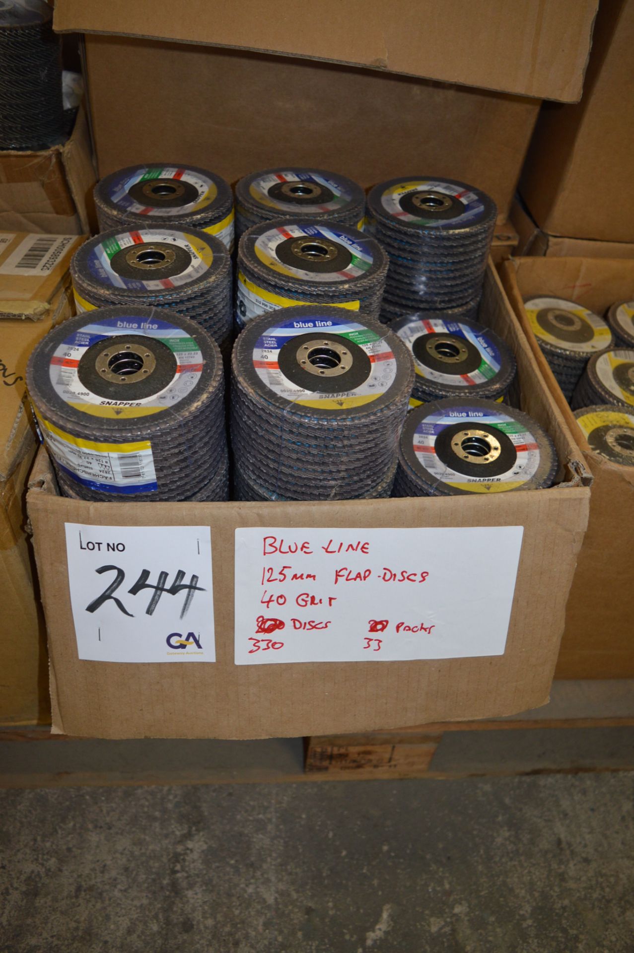 330 - Blue Line 125 mm flap disks 40 grit - Inbox S/S ** Packaged and unused ** ** No VAT on