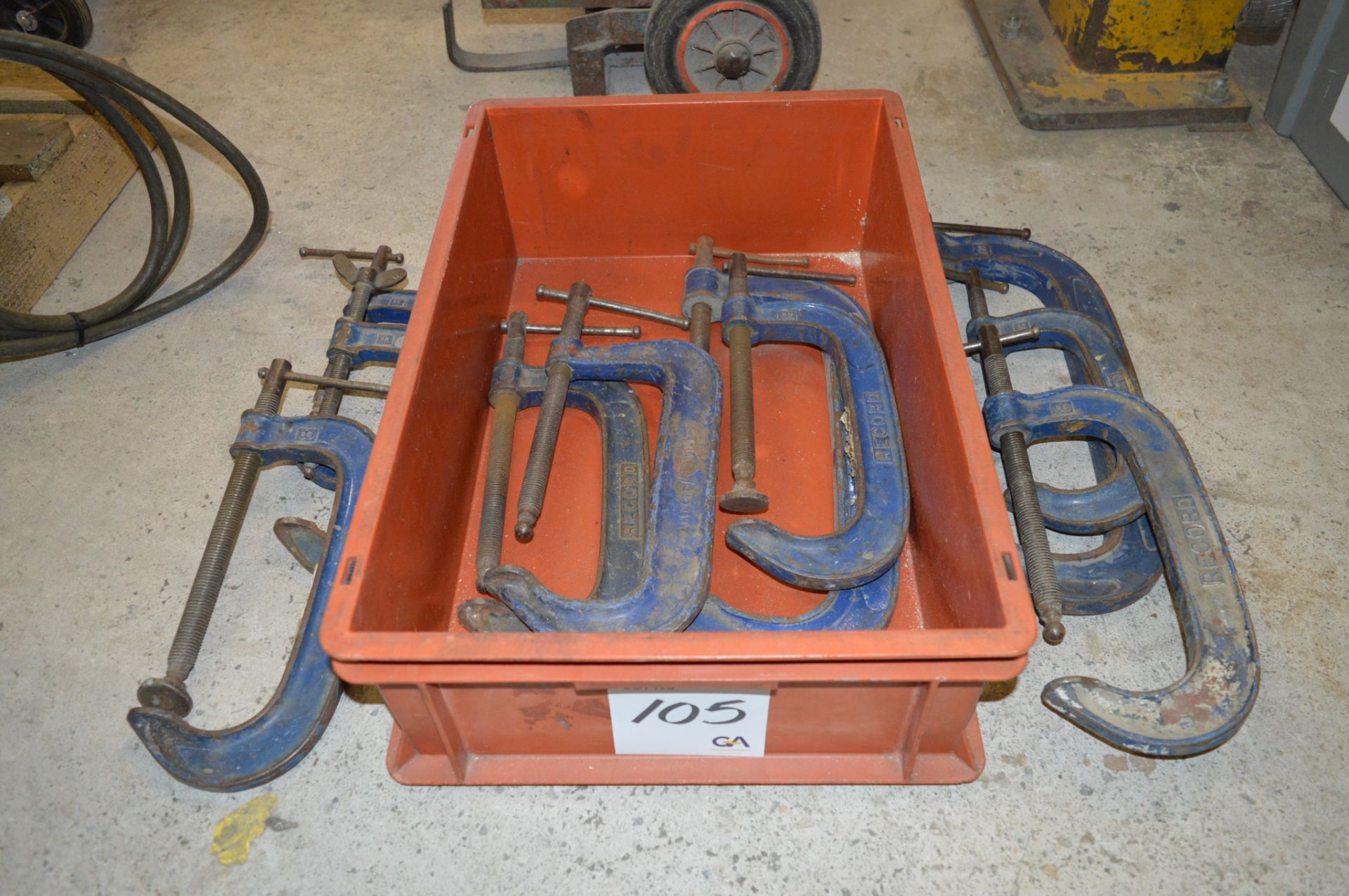 10 - various G clamps ** No VAT on hammer price but VAT will be charged on the buyer's premium **