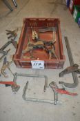 10 - various clamps ** No VAT on hammer price but VAT will be charged on the buyer's premium **