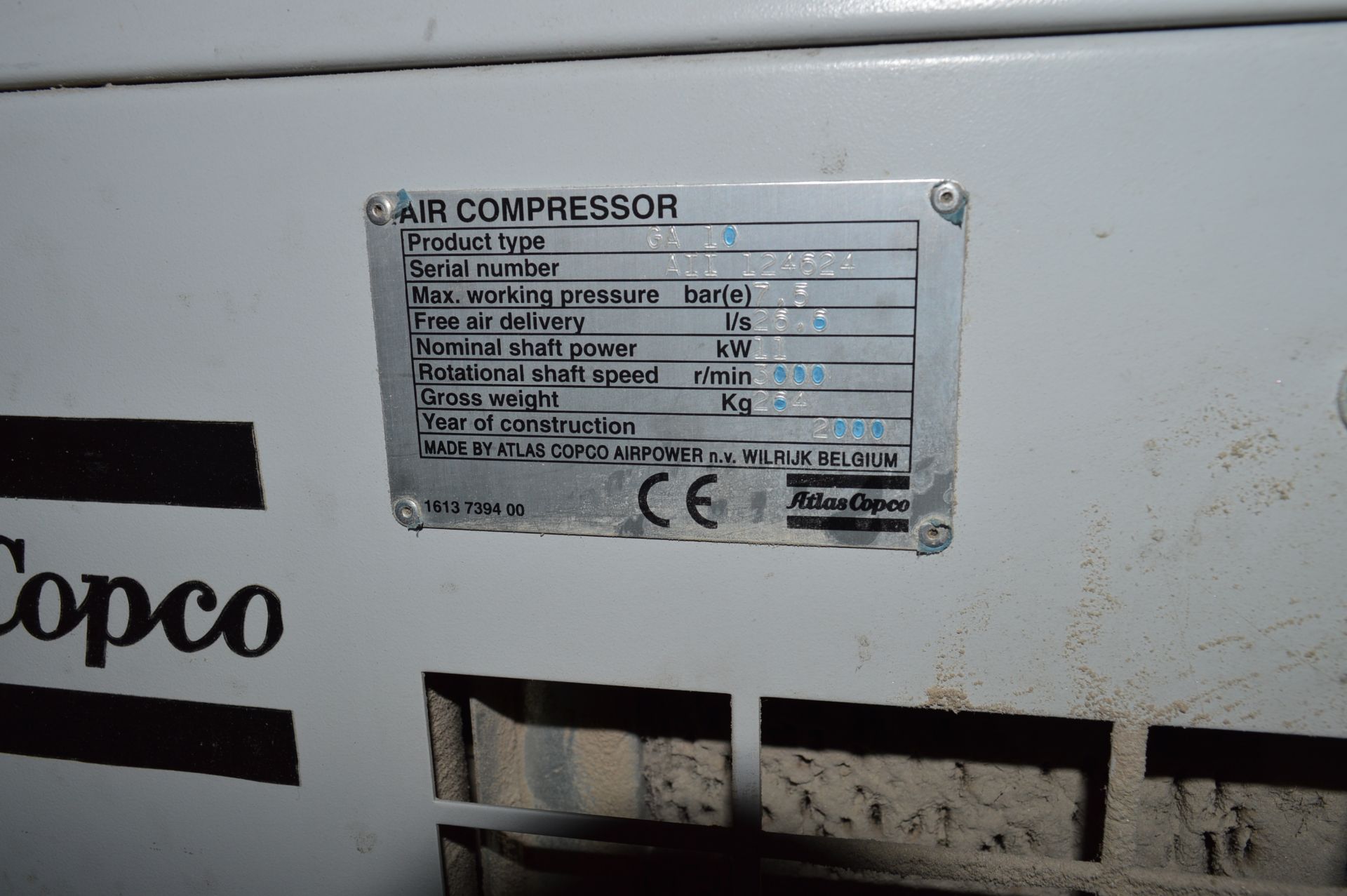 Atlas Copco 400v compressor c/w Cool technology air receiver, filter and quantity of Atlas Copco air - Image 4 of 7