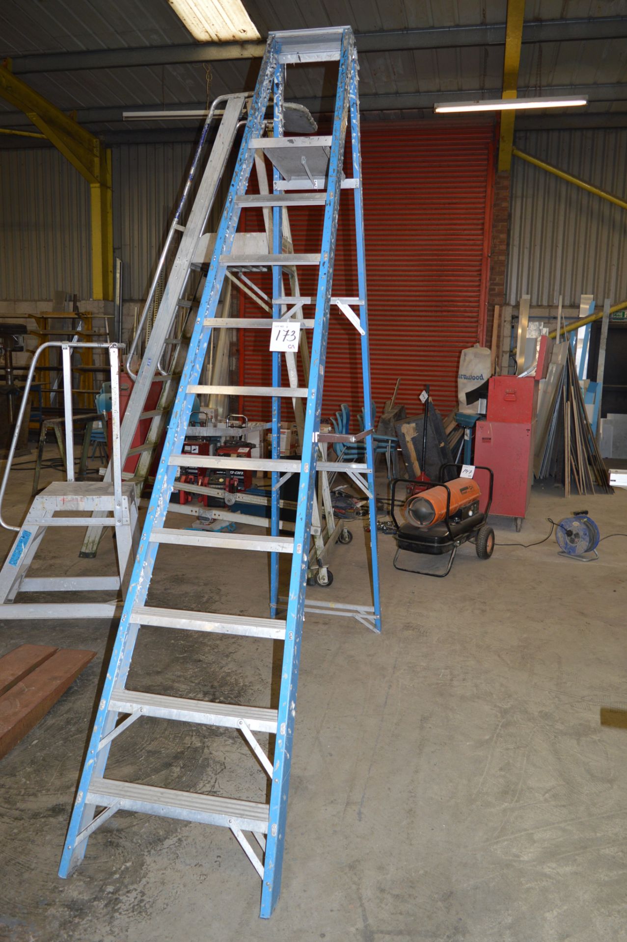 10 rise fibreglass step ladder ** No VAT on hammer price but VAT will be charged on the buyer's - Image 2 of 3