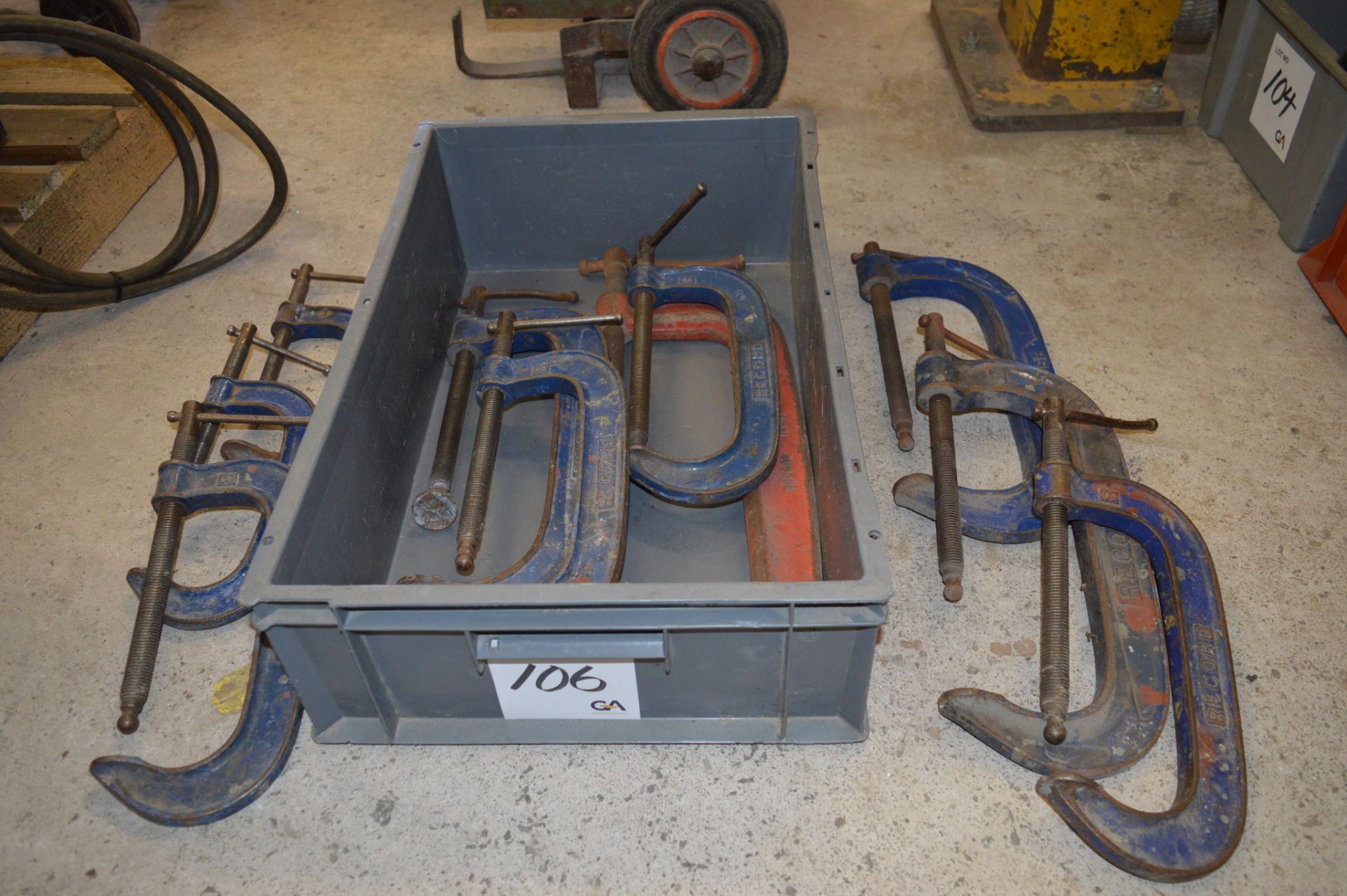 10 - various G clamps ** No VAT on hammer price but VAT will be charged on the buyer's premium **