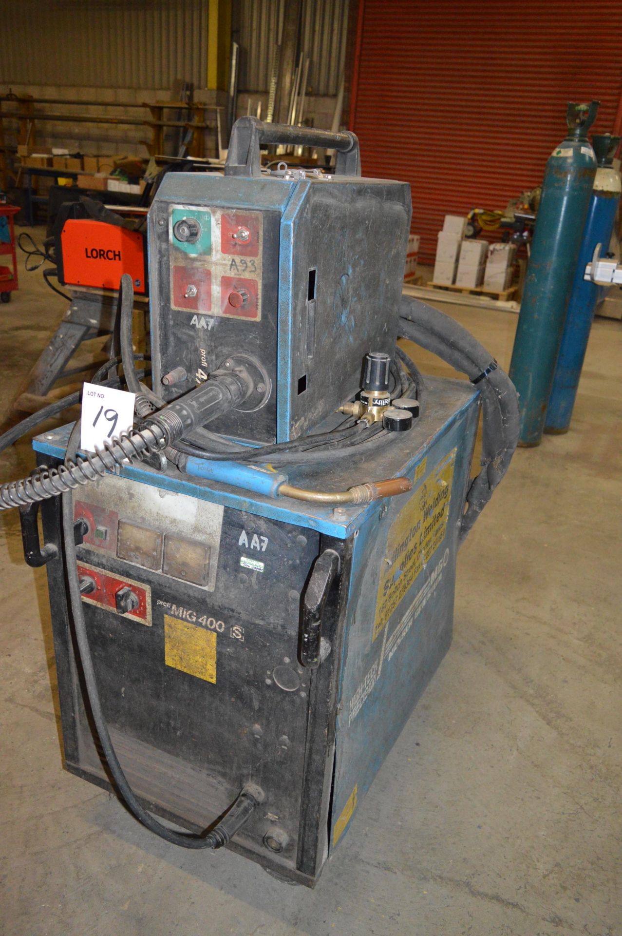 Messer Griesheim 400 amp mig welder c/w welding torch, earth lead and regulator Type: Profi Mig - Image 6 of 6