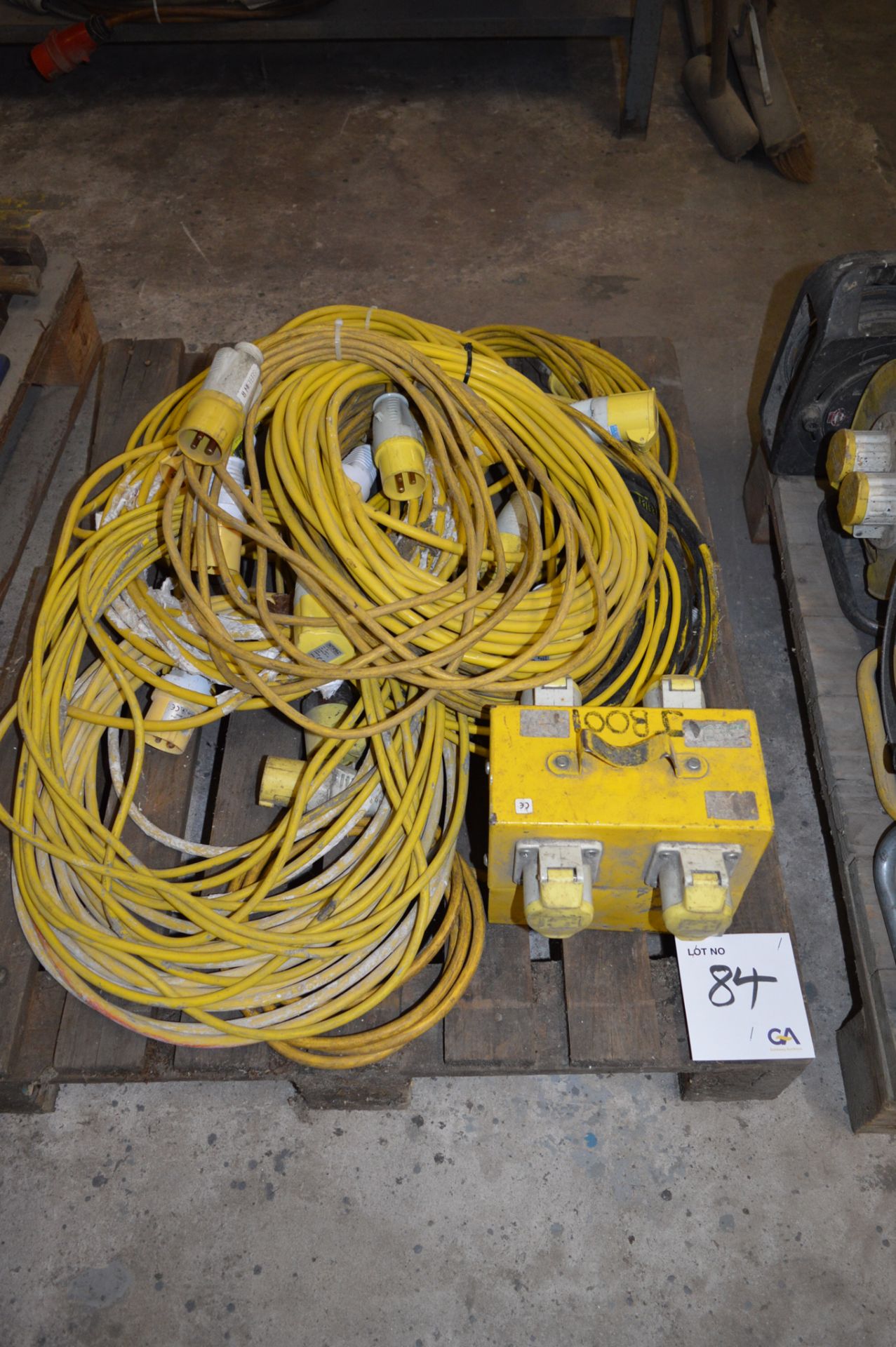 Quantity of 110v extension leads ** No VAT on hammer price but VAT will be charged on the buyer's