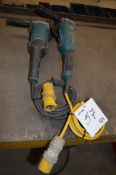 2 - Makita 110v 125mm disc grinders ** No VAT on hammer price but VAT will be charged on the buyer's