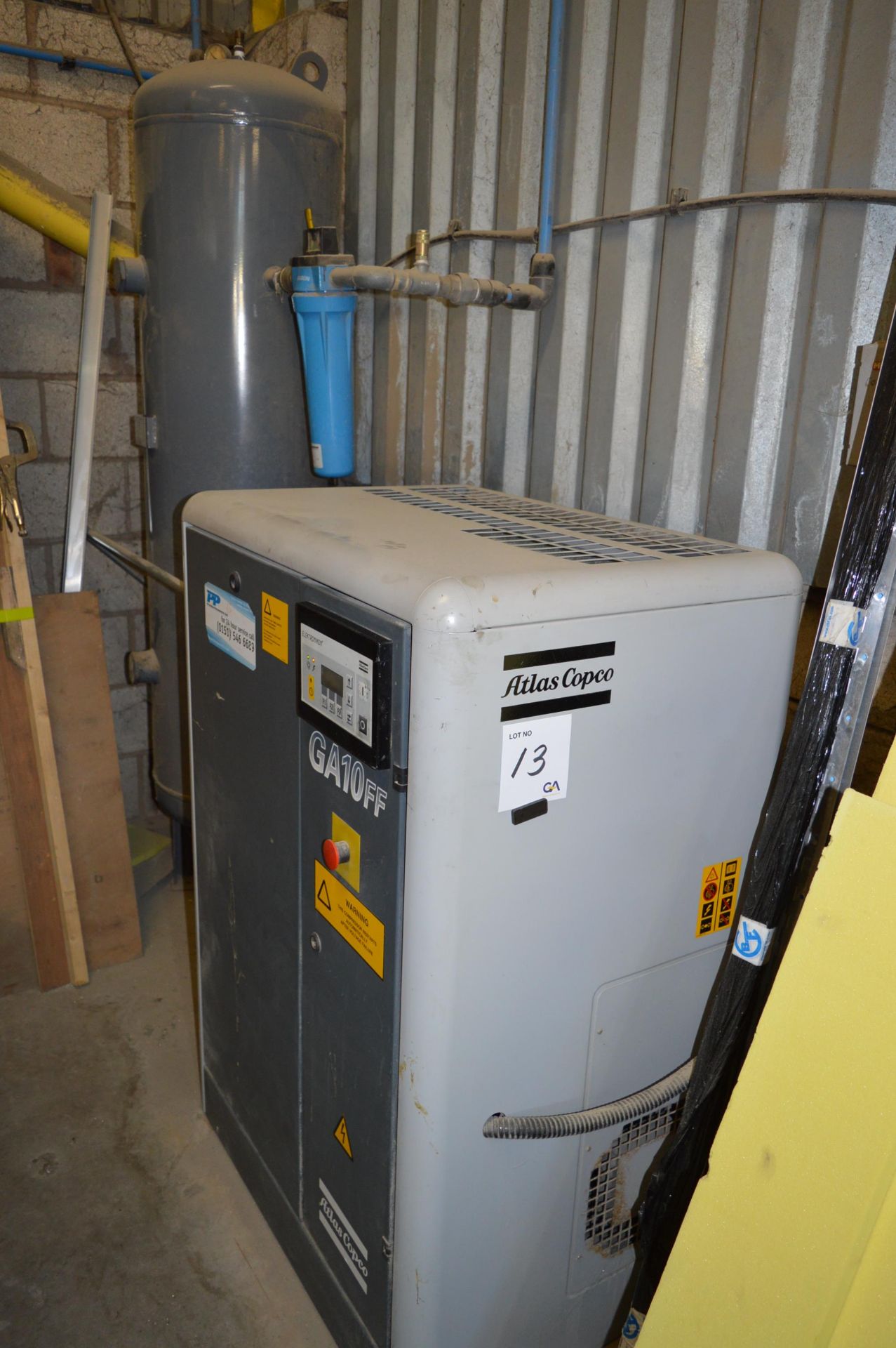 Atlas Copco 400v compressor c/w Cool technology air receiver, filter and quantity of Atlas Copco air - Image 6 of 7