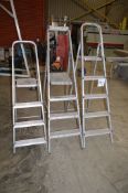 3 - alloy step ladders ** No VAT on hammer price but VAT will be charged on the buyer's premium **