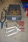 12 - various locking clamps ** No VAT on hammer price but VAT will be charged on the buyer's premium