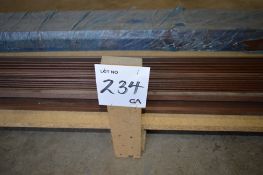 Approx 120 lengths wrapped plywood flat mouldings 40 x 3 x 2440 mm Colour: Tobacco ** No VAT on