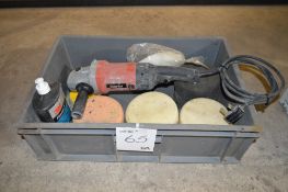 Clarke 240v 180mm polisher/sander Model: CP185 c/w quantity of polishing pads etc. ** No VAT on