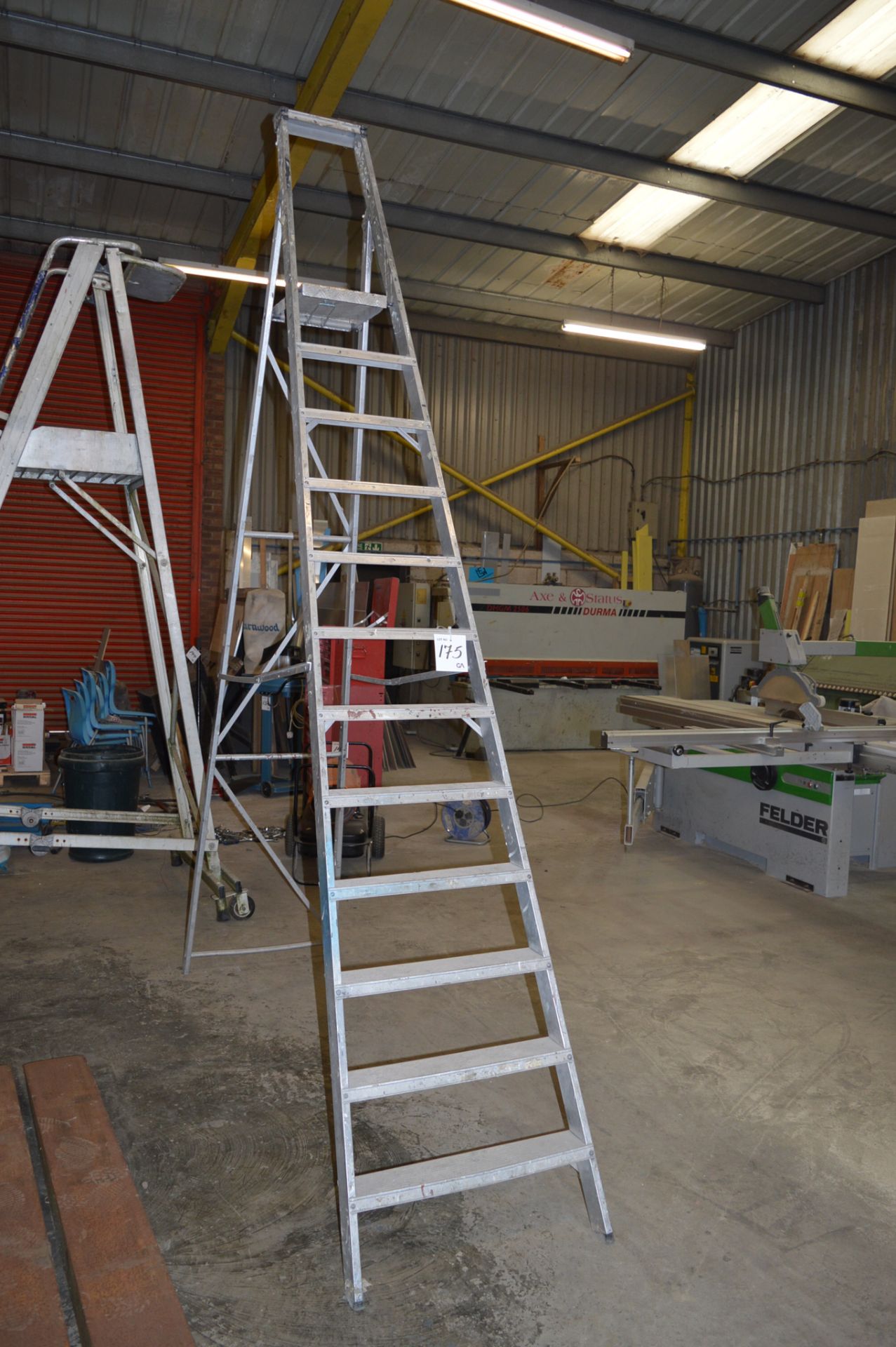12 rise alloy step ladder ** No VAT on hammer price but VAT will be charged on the buyer's
