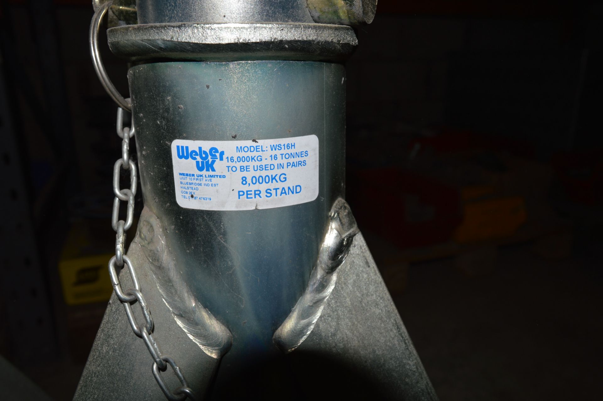 Pair of Weber axle stands 8,000kg capacity per stand Type: WS16H Closed height: approx. 800mm ** - Image 3 of 3