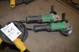 2 - Hikoki 110v 125mm disc grinders (1 - model G13SE2 and 1 - model G13SE3) ** No VAT on hammer