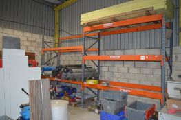 4 - bays of boltless steel pallet racking Comprising 7 uprights and 29 crossbeams ** No VAT on