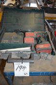 Metabo 18v drill Model: LTX c/w charger, 3 batteries and carry case ** No VAT on hammer price but