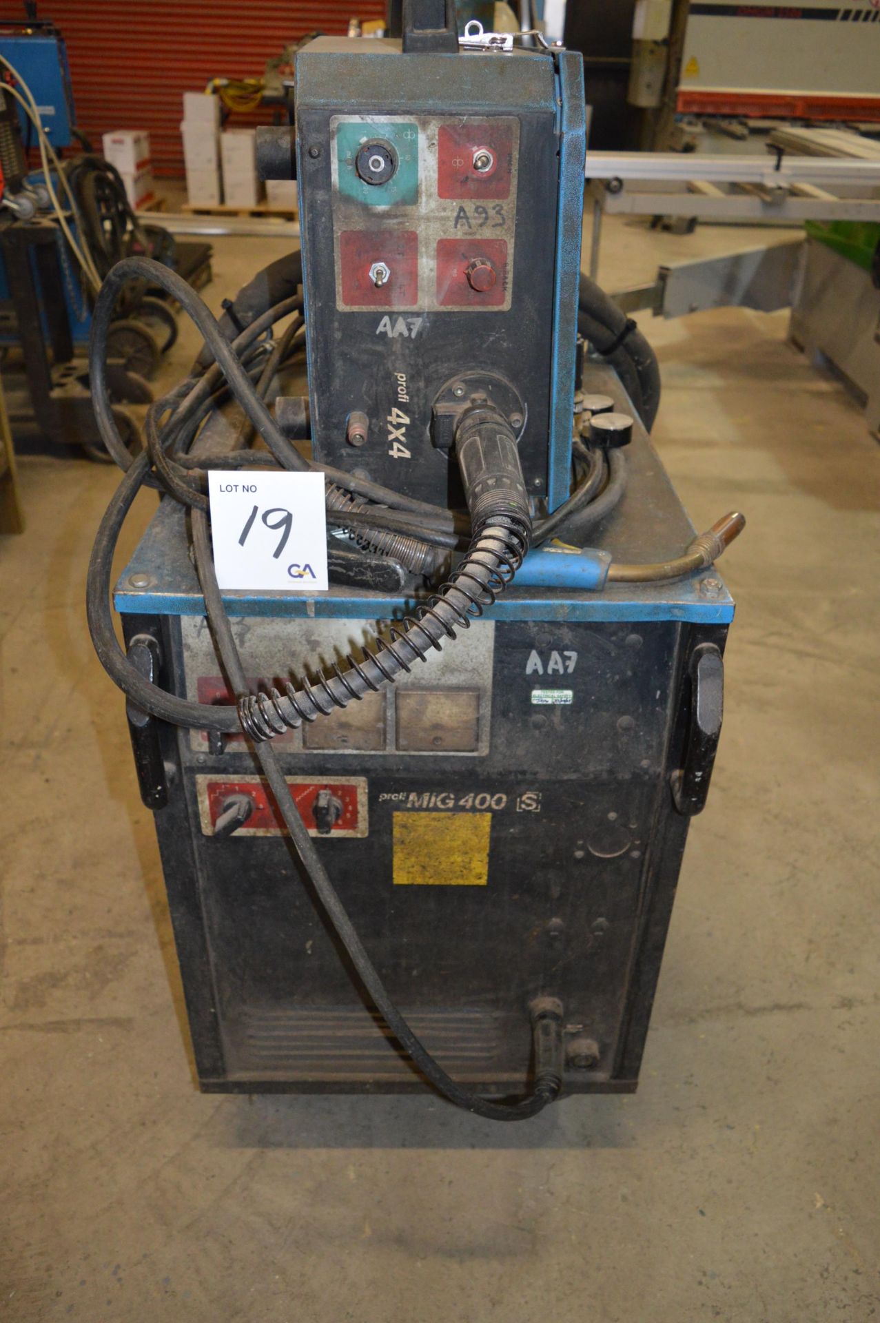 Messer Griesheim 400 amp mig welder c/w welding torch, earth lead and regulator Type: Profi Mig