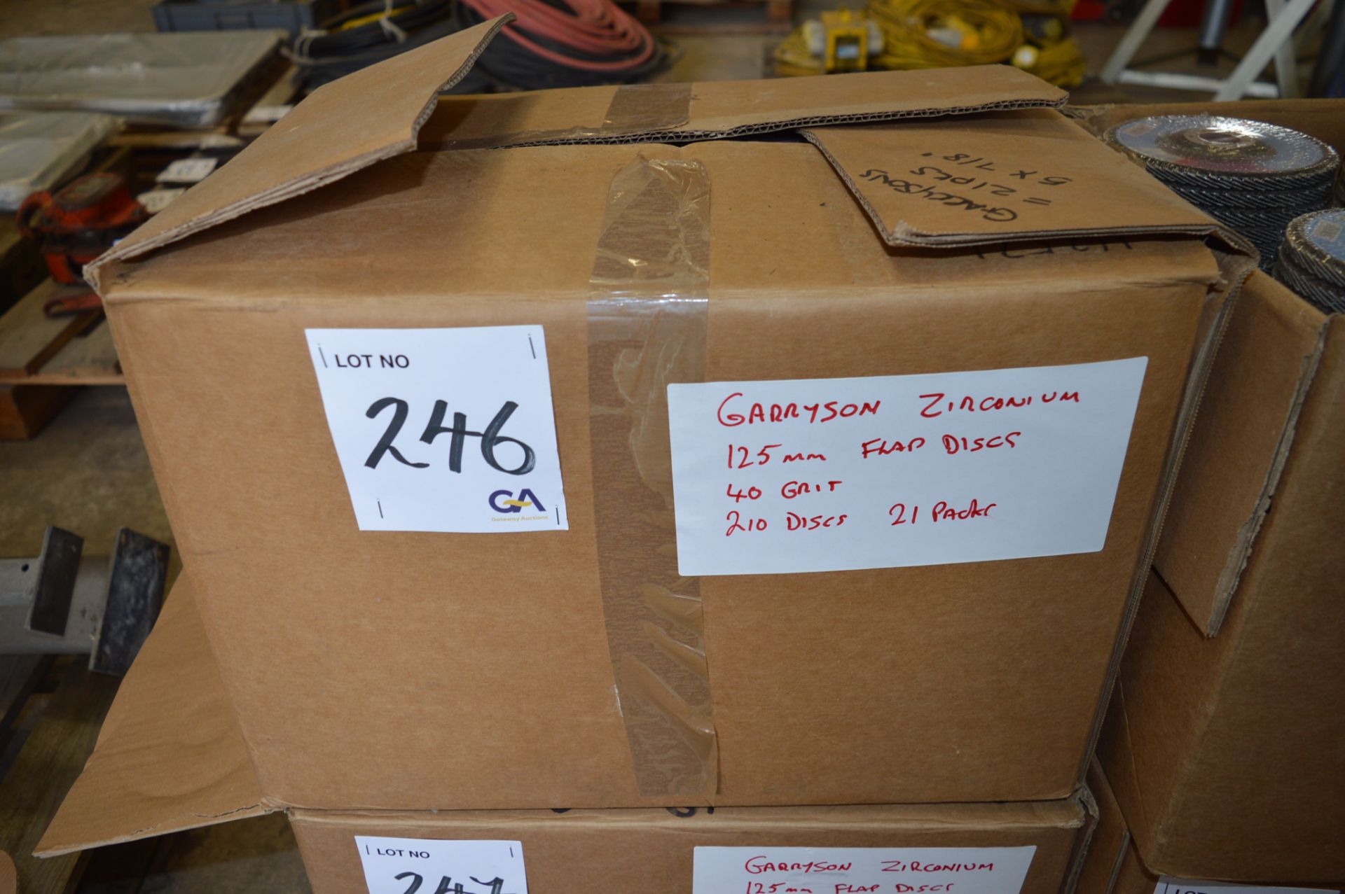 210 - Garryson 125 mm flap disks 40 grit - zirconium ** Packaged and unused ** ** No VAT on hammer