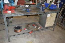 Steel bench approx. 1800mm x 760mm c/w Record 3VS 100mm engineer's vice ** No VAT on hammer price