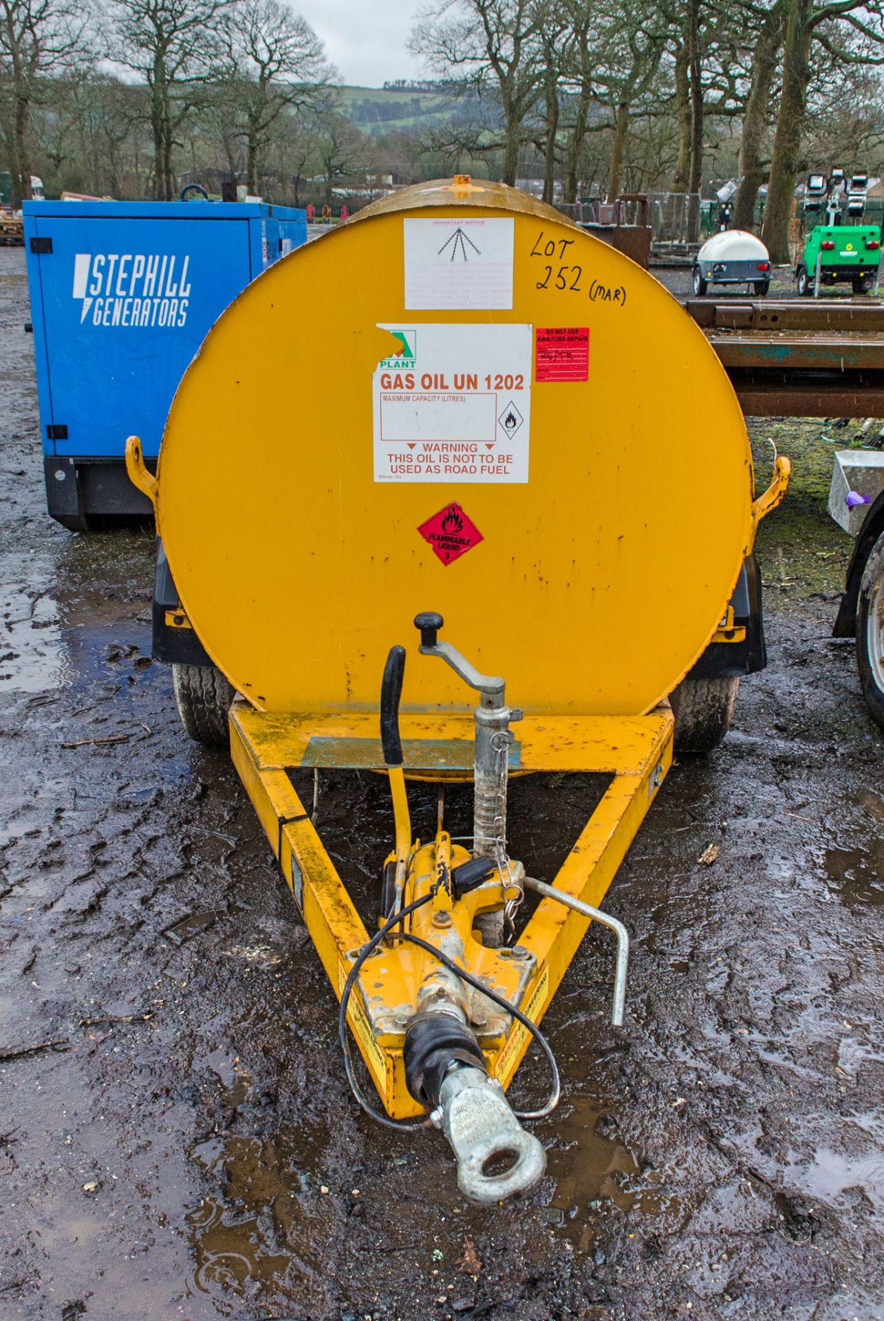 Trailer Engineering 950 litre fast tow mobile bunded fuel bowser c/w manual pump, delivery hose & - Image 3 of 5