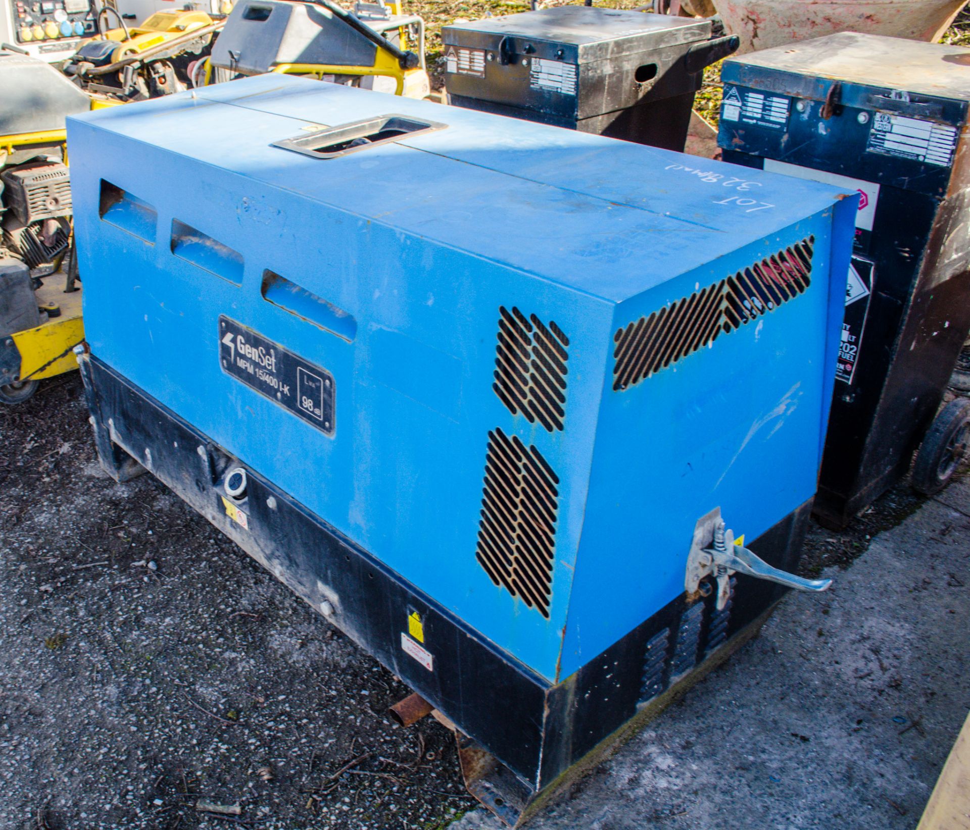 Genset MPM 15/400 diesel driven welder/generator Recorded hours: 625 Year: 2018 S/N: 2925810