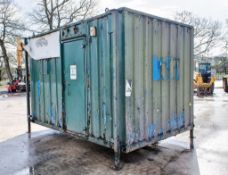 12 ft x 8 ft steel anti-vandal jack leg office site unit c/w keys