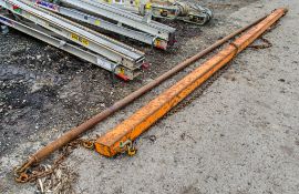 Steel spreader beam approx. 18 foot long A824812